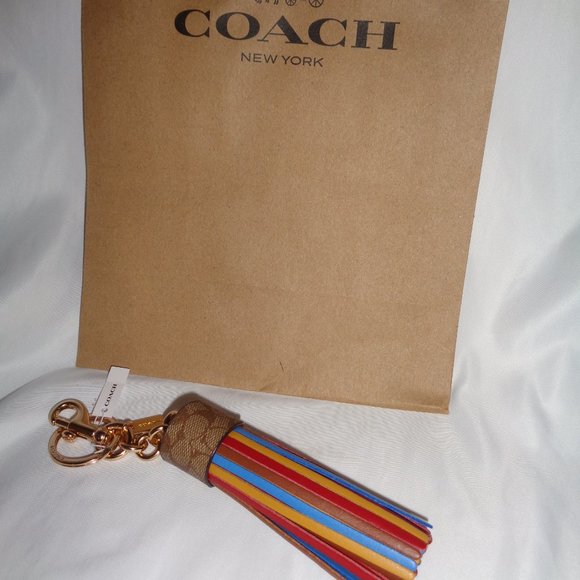 Coach C5700 Legacy Colorblock Bag Charm Key Ring - Picture 2 of 4